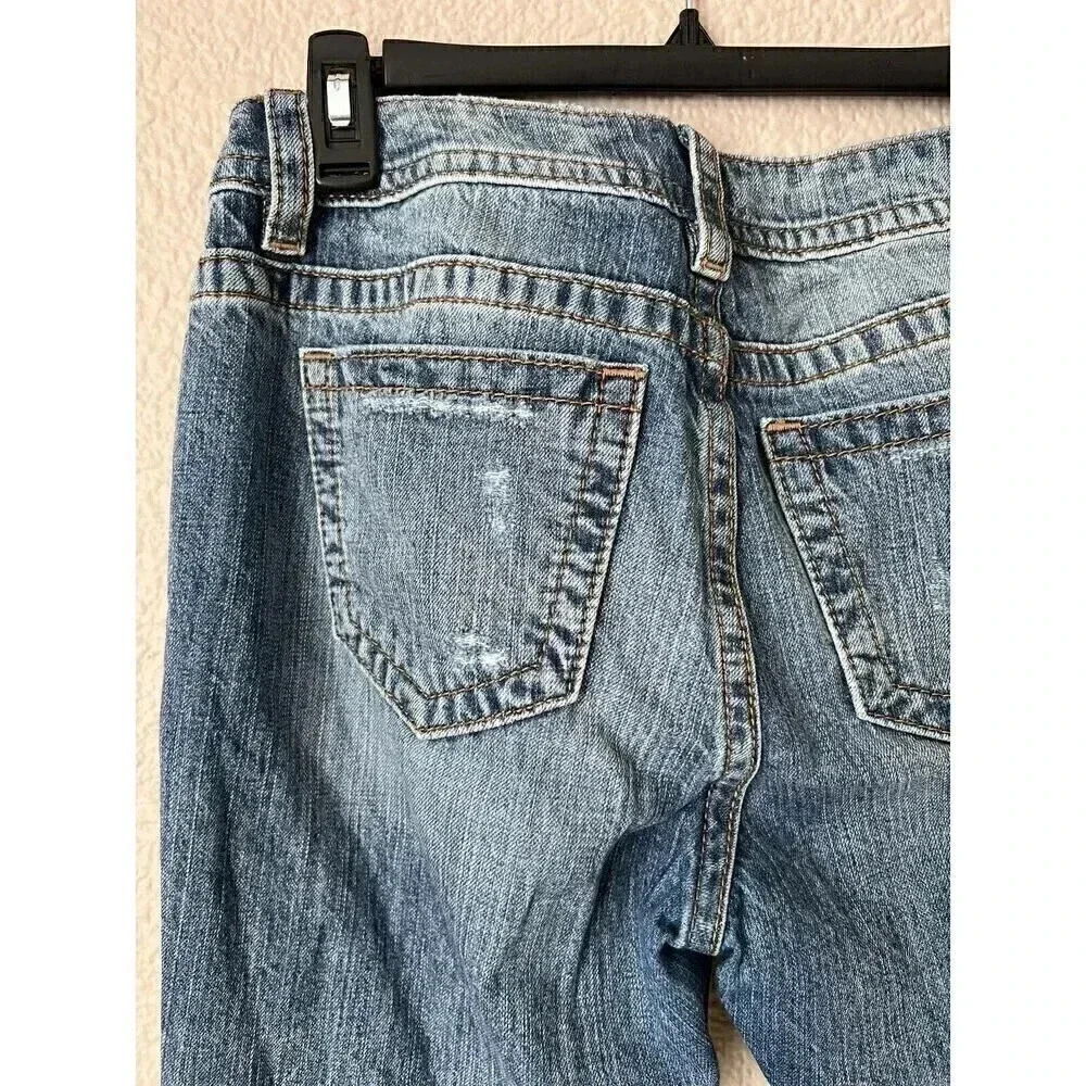 Miss Me Womens Lightwashed Distressed Boyfriend Ankle Denim Jeans Size 26 - Picture 3 of 15